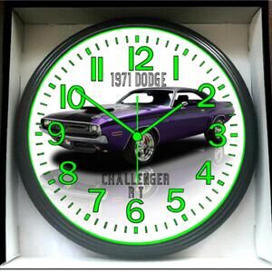 1971 Dodge Challenger RT Glow In The Dark Wall Clock New!